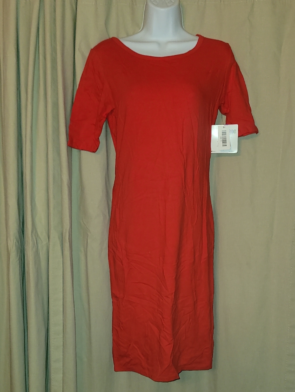 LuLaRoe Red Short Sleeve Midi Dress Julia NWT